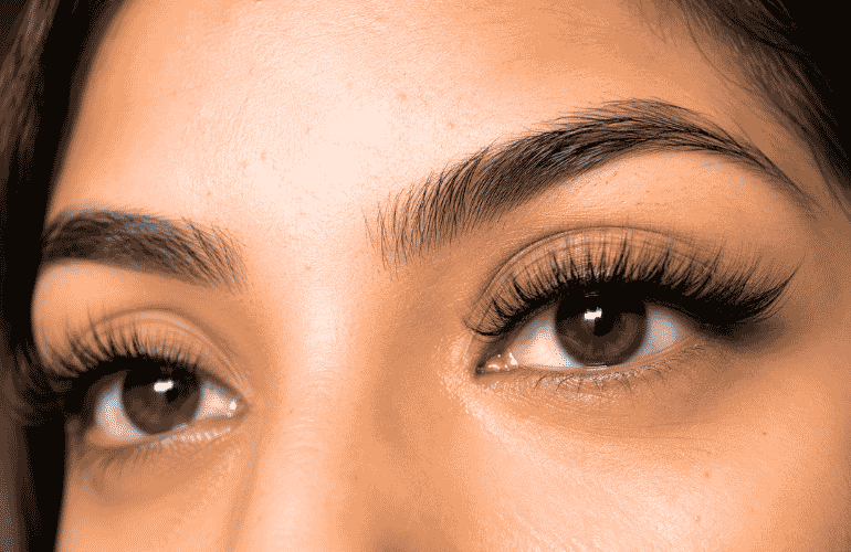 Professional lash extensions creating fuller, beautifully defined eyes with a lightweight, natural-looking finish

