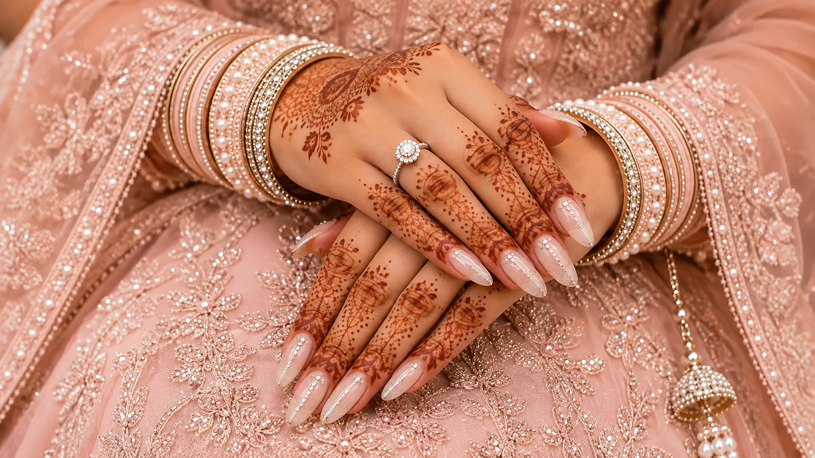 Elegant Bridal Nail Extension Services at Pressiano Nails Company in Vaishali Ghaziabad